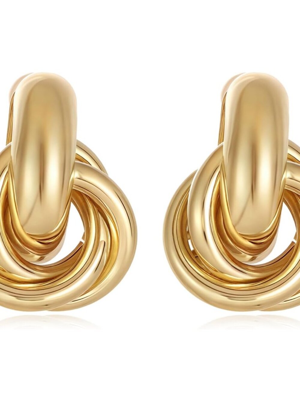 Captivating 14K Gold Twisted Link Earrings - Durable and Comfortable Design